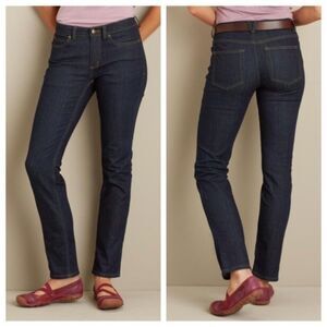 Duluth Trading Co Flex Jeans Daily Denim Dark Indigo Wash Sz 8x29 Slim Straight